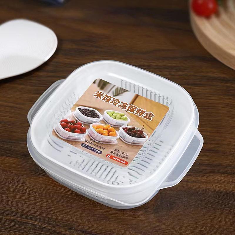 Food Storage Box Rice Fruit Preservation Container Microwave Oven Heating Refrigerator Freezer Storage Keep Fresh Box
