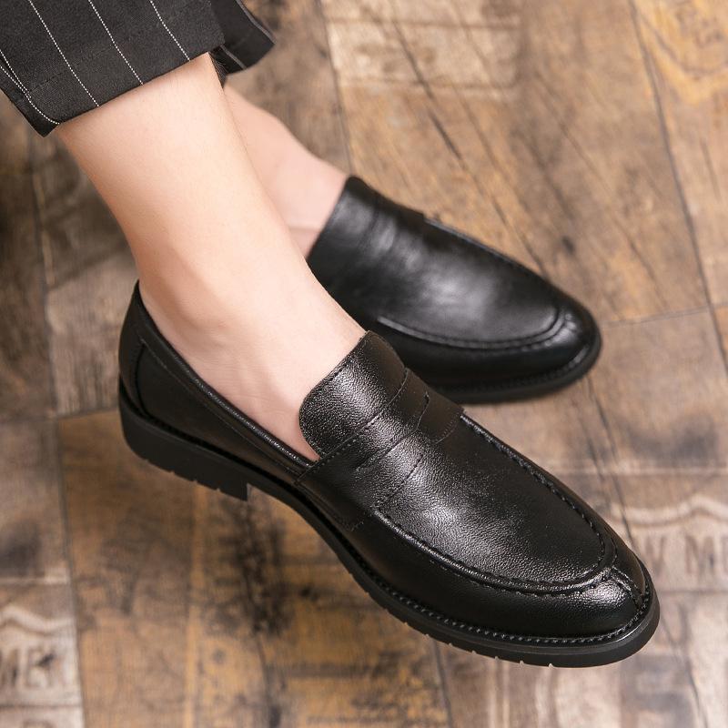 Hairstylist Small Leather Shoes British Size Casual Shoes Summer Breathable Lazy Beanie Shoes