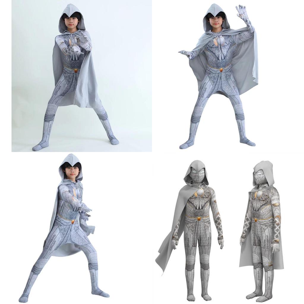 Costume da Supereroe Moon Knight Marvel per Bambini Tuta e Mantello Marc Specto