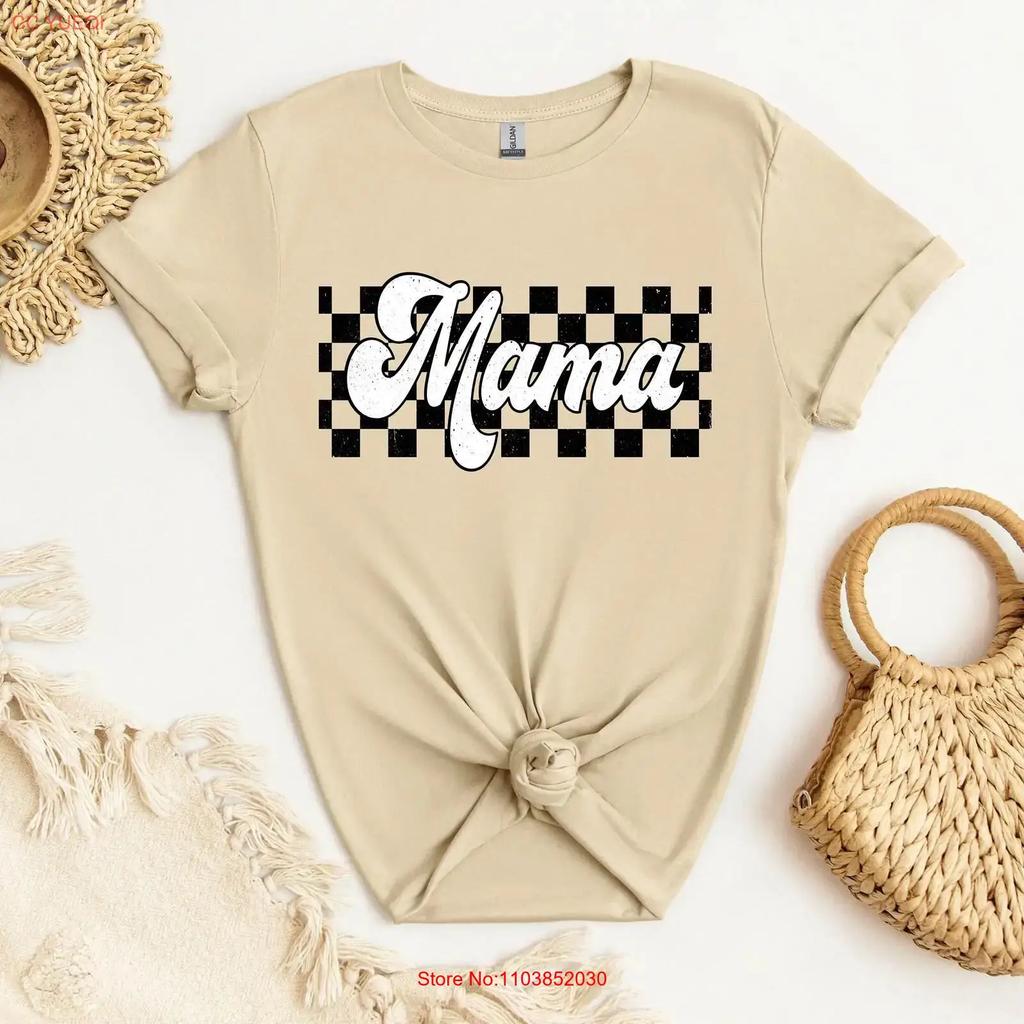 Checkered Mama T Shirt Retro Sweat Mother S Day Motherhood Mom Life Vintage Versatile Graphic Stretched Soft Slightly