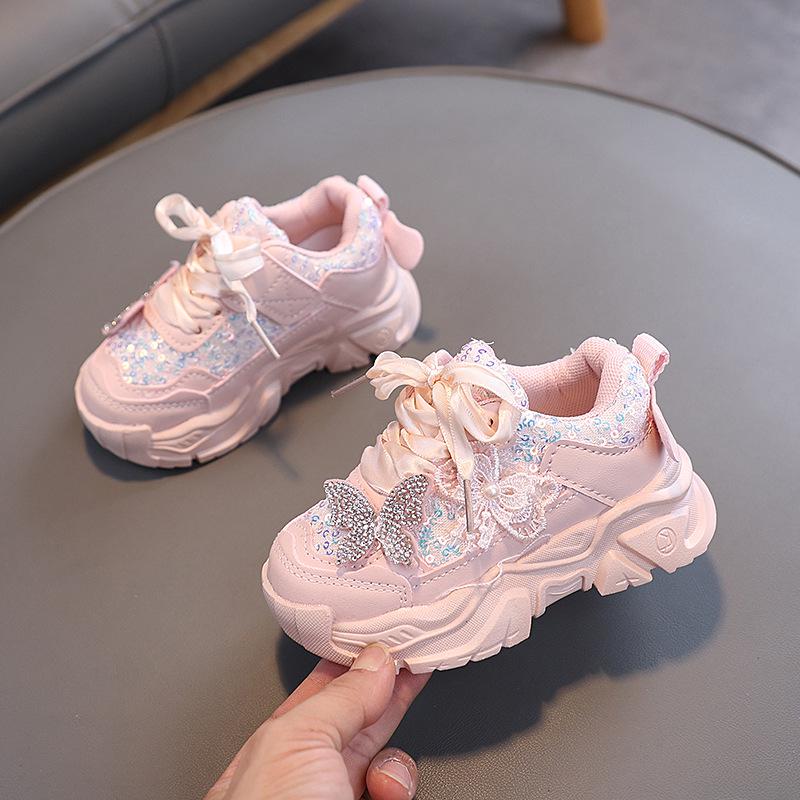 Girls' Bowknot Soft Sole Non-Slip Sneakers for Ages 1-6 - Breathable and Versatile