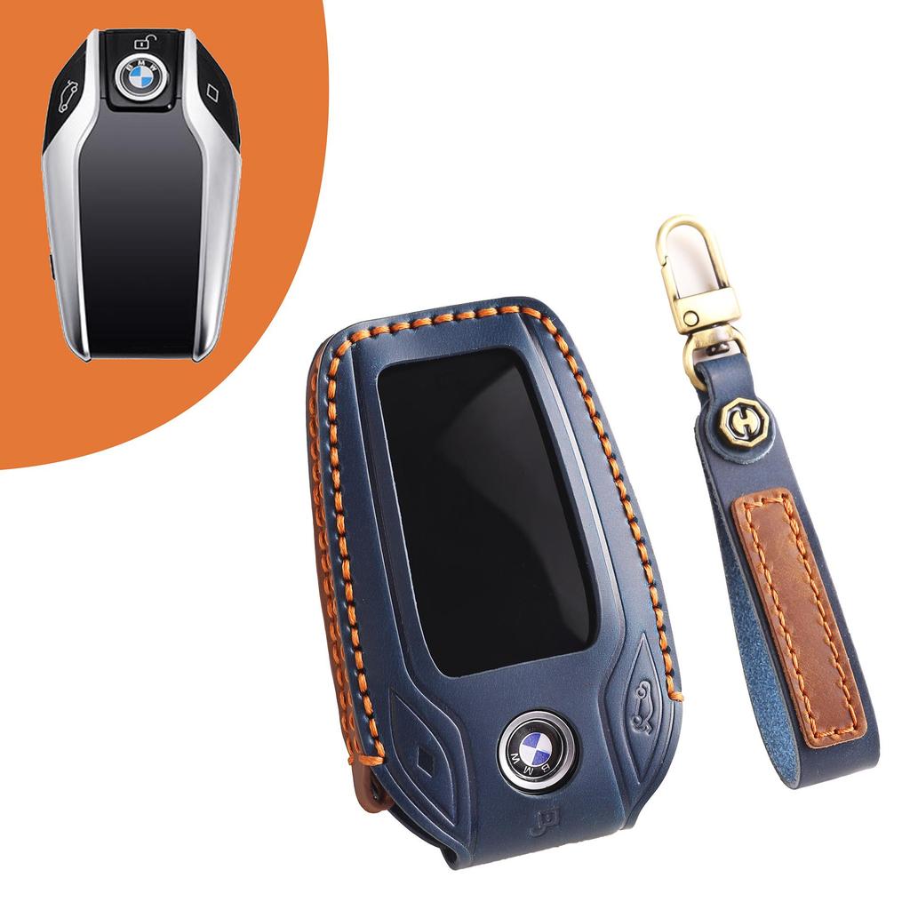 LCD-Schlüsselhülle aus Leder für BMW 7er 730Li 740 und 5er 530