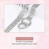 Women Rhinestone Belt Silver Shiny Diamond Fashion Crystal Ladies Double O-ring Waist Belt For Jeans Dresses