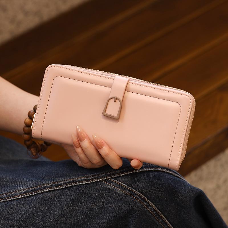 

Простая универсальная женская сумка из искусственной кожи с большой вместимостью и застежкой-молнией розовый