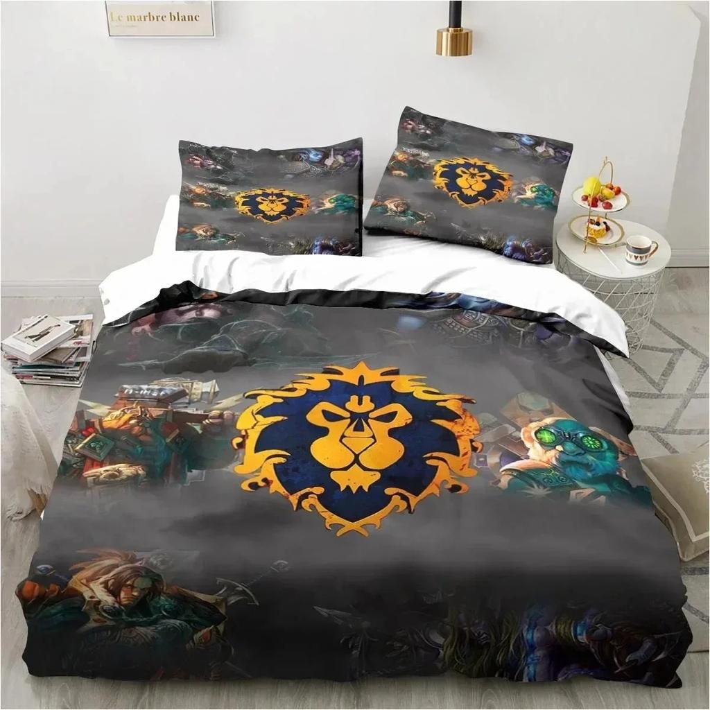 3D Printing World Warcraft Bedding Set Duvet Cover Quilt Pillowcase King Queen Size Boys Adult Gaming Theme