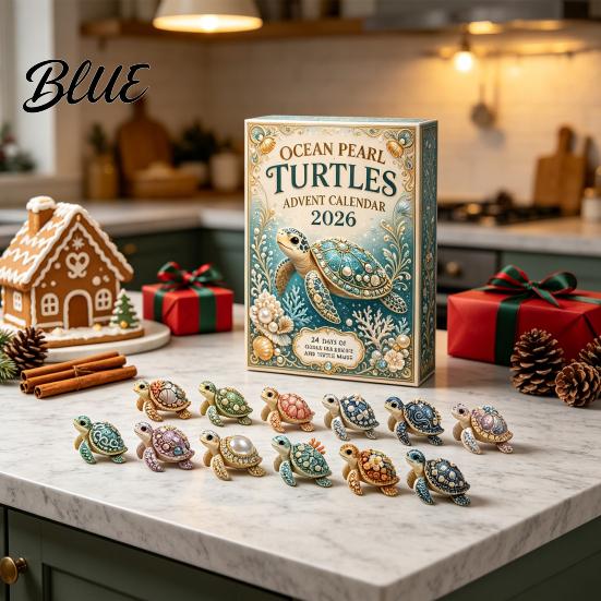 Regalo di Natale per 24 Giorni Tartaruga Perla 2026 Ragazzi Ragazze Oceano Calendario dell'Avvento Conto alla Rovescia Cieco