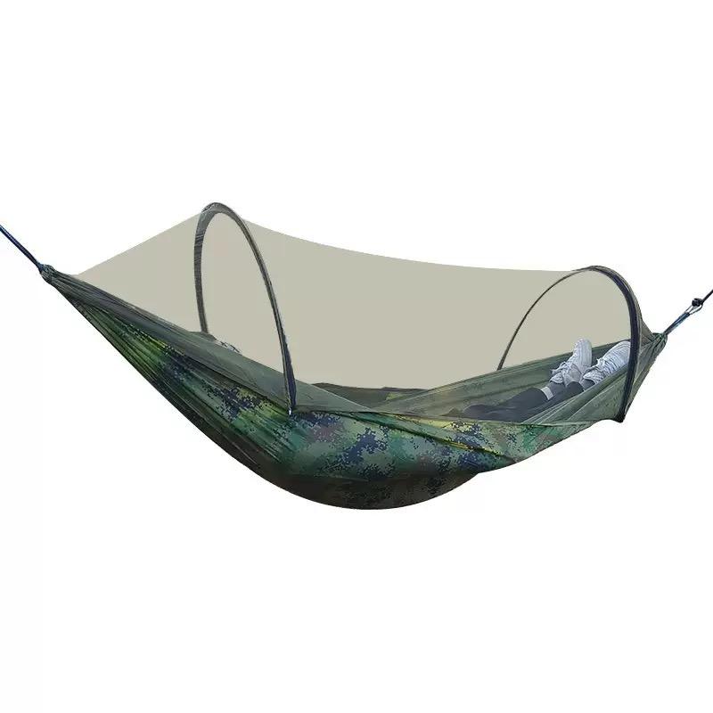 

2-In-1 Camping Hammock With Mosquito Net 1.6lbs Ultralight Parachute Nylon Hanging Bed For Outdoor Survival Travel Backyard