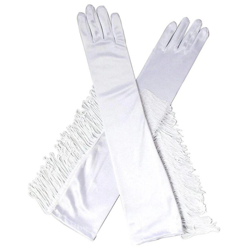 Vintage Long Tassel Gloves Stretch Women Long Gloves New Fringe Fingerless Gloves