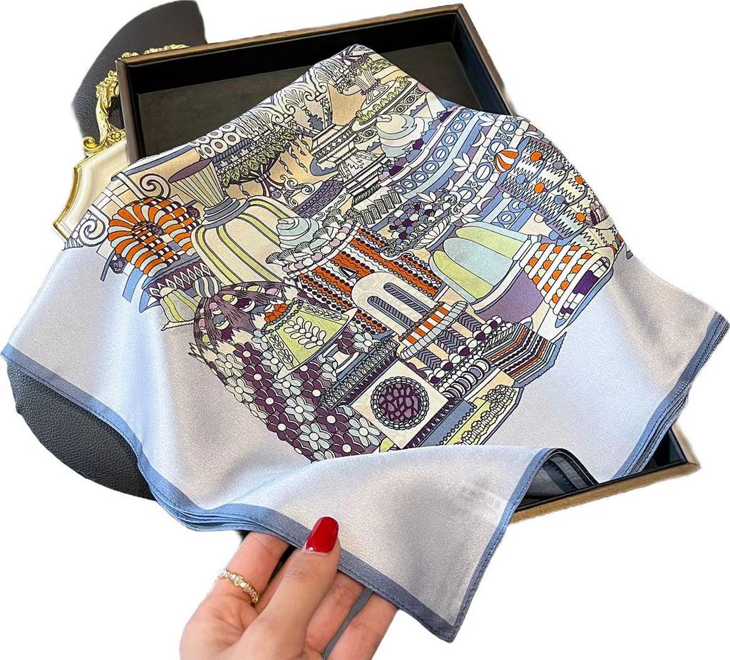 100% Silk Scarf Women Foulard High Quality Square Female Headkerchief Mulberry Neckerchief Shawl Wraps Hijab Bandana Scarves