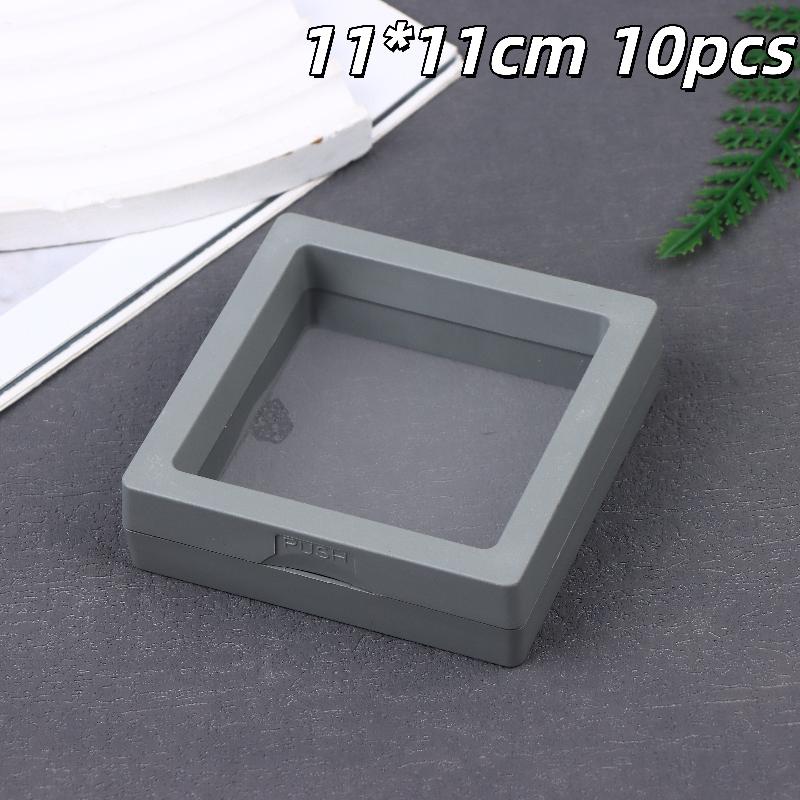 10Pcs Transparent Floating Display Box Plastic Film Jewelry Packaging Box Jewelry Necklace Ring And Collectible Storage Box