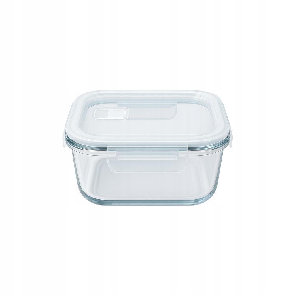 Pojemnik Szklany Lunchbox Kwadratowy 320 Ml Na Żywność Obiad Lunch Sałatki
