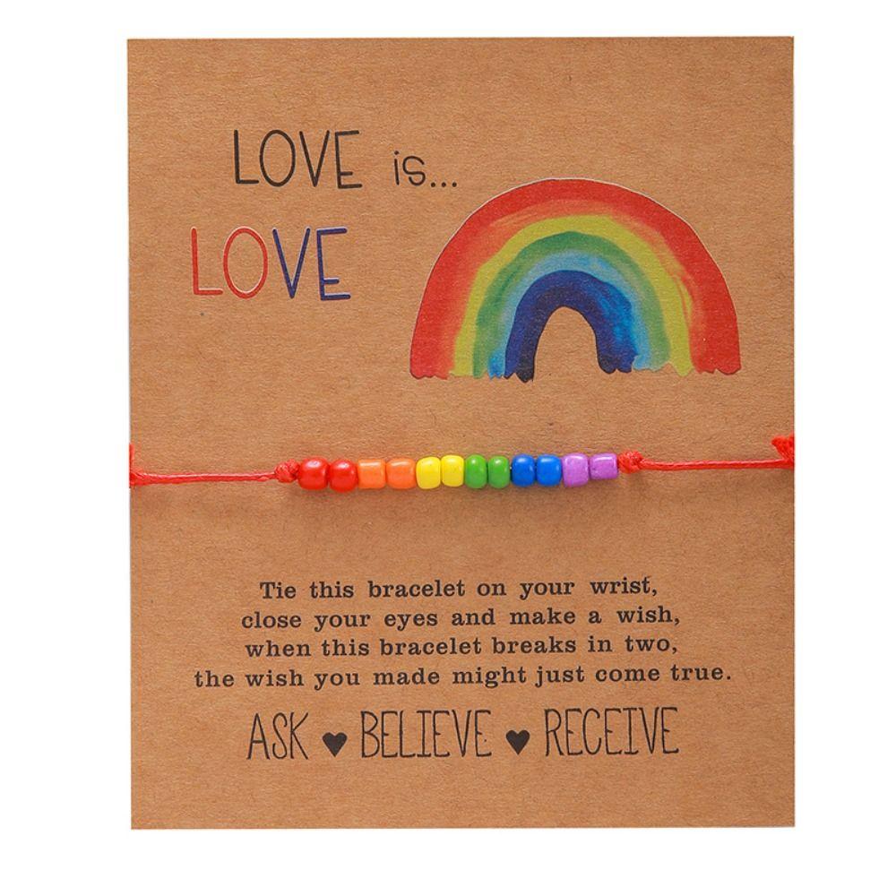 3Pcs/set Boho Couple Bracelet Love Heart Friendship Braided Rope Rainbow Beaded Bracelet  Party