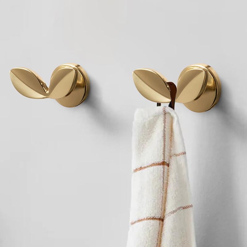 1PCS Leaf-Shaped Wall Hook: Stylish Zinc Alloy Hanger For Coats And Hats Leaf-Shaped Wall Hook: Stylish Zinc Alloy Hangers