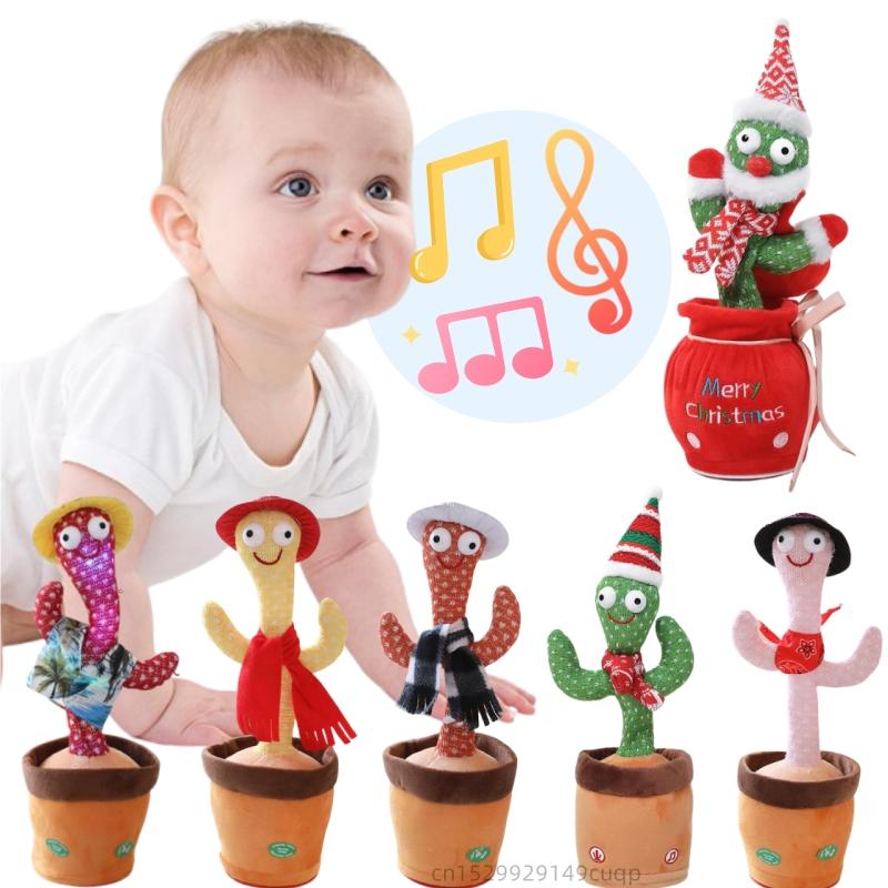 33cm Kaktus Plüschtier Tanzender Sprechender Kaktus Lebensechtes Spielzeug Kawaii Plüsch Leuchtender Kaktus Puppe Dekoration Weihnachtsgeschenk Sammlung