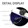 Black Rose Flower Long Necklace Sweater Chain Metal  Pendant Necklaces Adjusted