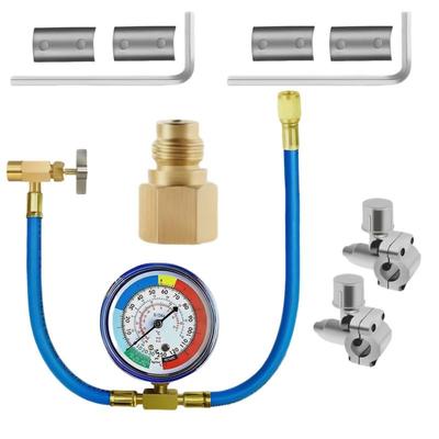 Kit de Recarga de Refrigerador R134A Lata de Recarga para Geladeira Kit de Torneira para Lata Ferramentas de Refrigeração para Ar Condicionado Automotivo Refrigerante