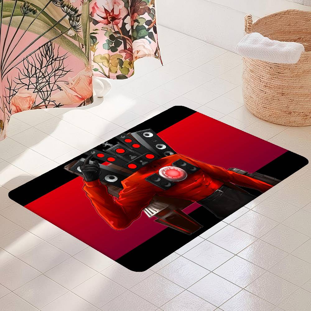 Cartoon S-Skibidi Toilet Floor Mat Rectangle Anti-slip Home Soft Badmat Front Door Indoor Outdoor Mat Welcome Doormat