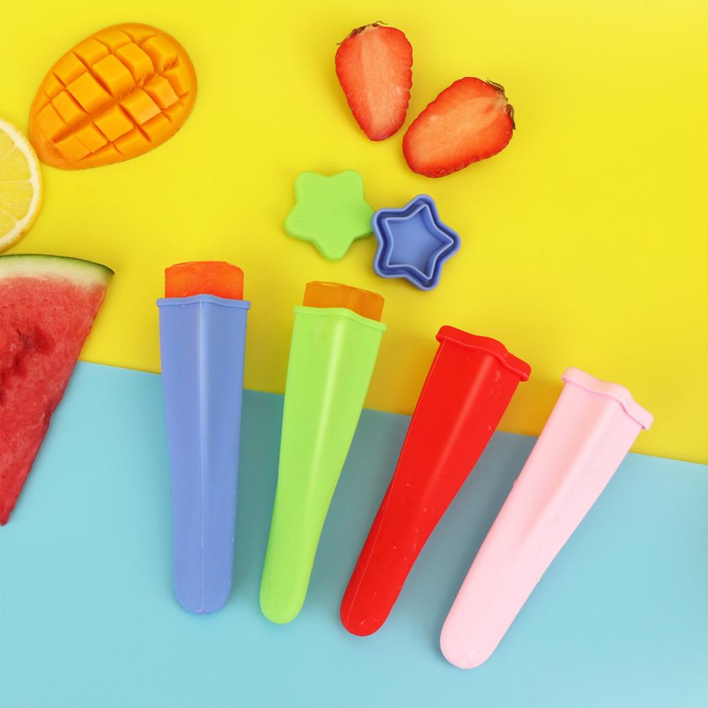 Ice Pop Mold Star Shape Tube Molds with Lids Leakproof Reusable Food Ice Cream Maker Fruit Mould Summer Kitchen Gadgets