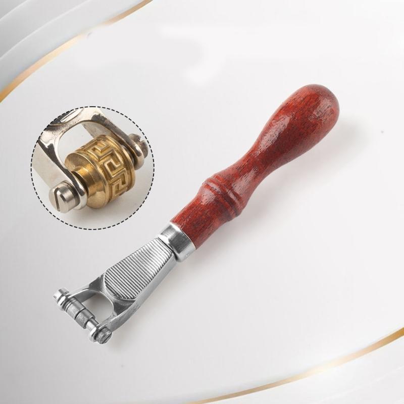 Craftsmanship Wood Handle Leather Press Wheel for Artistics Creation Comfortable Control and Long Time Use
