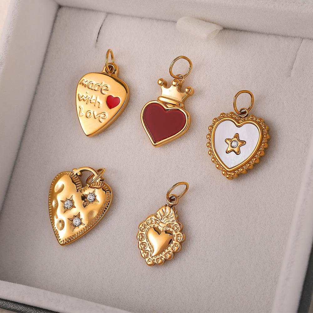 French Light Luxury Retro Stainless Steel Drip Pendant Accessories Series Earrings Necklace Stainless Steel Gold-Plated Pendant