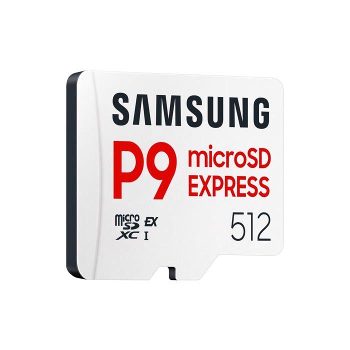 Carte microSDXC Express - Samsung - 512 Go - P9 Express - 800 Mo/s - Classe 10 - Antimagnétique - Étanche