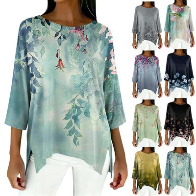 Women's 3/4 Sleeve Shirts Graphic Tees Shirts Casual Basic Tops Pullovers