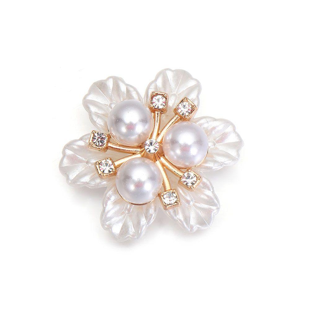 Apparel Sewing Flower-shaped Crystal Pearl Button Pearl Hairpins Headwear Clip Rhinestone Buttons
