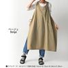 JANJAM Plus Size Sleeveless Apron Dress with Sizes Women's Pockets, 100% Cotton, Beige, M-5L