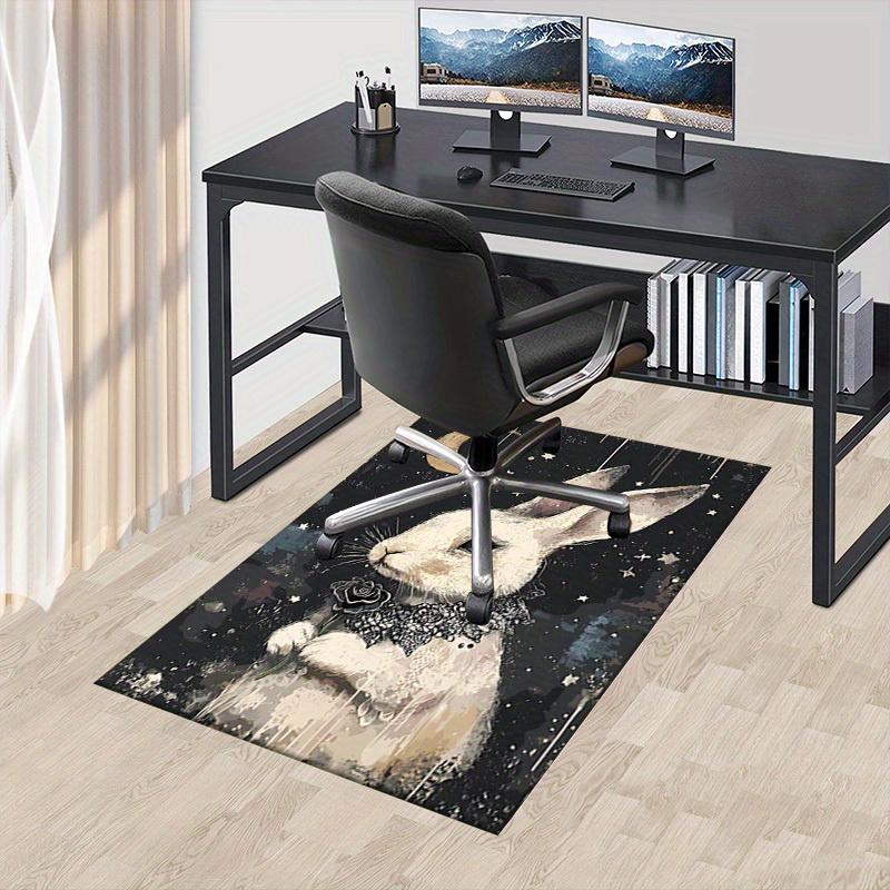 1pc Moonlit Bunny Themed Rug for Home Decor, Non-slip Office Carpet, Chair Mat, Outdoor Mat, Christmas and Halloween Gifts-0731104