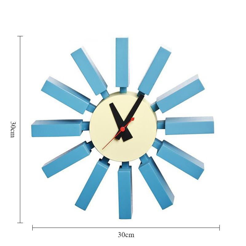 

Nordic Wall Clock Modern Silent Living Room Decoration Clocks Creative Large Wood Accessories Wall Clock Interior Design Clocks синий