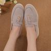 2024 Hot-selling New Fashion Solid Color Round-toe Women's Loafers Comfortable Outer Wear One-legged and Versatile Shallow Mouth