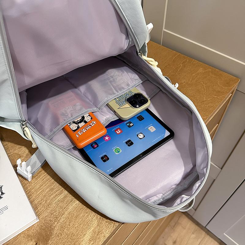 Farbblock Studenten Schultasche Damen Rucksack mit großer Kapazität