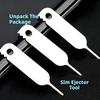 100Pcs Metal Eject Sim Card Tray Open Pin Needle Key Tools for Express Delivery Universal Phone for iPhone All Mobile Phone