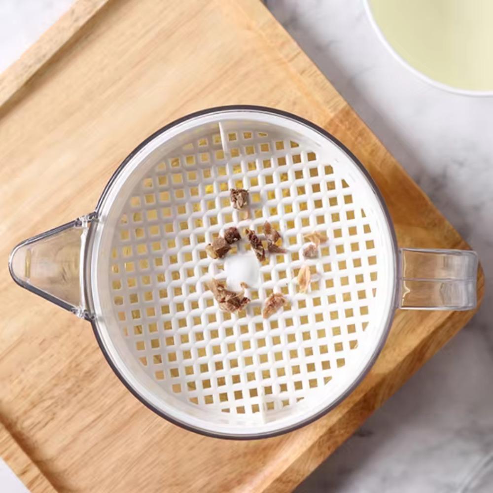 1.5L Oil Grease Separator Pot Transparent High Temperature Resistance Fat Separator Jug Visible Scaled Grease Skimmer Pitcher