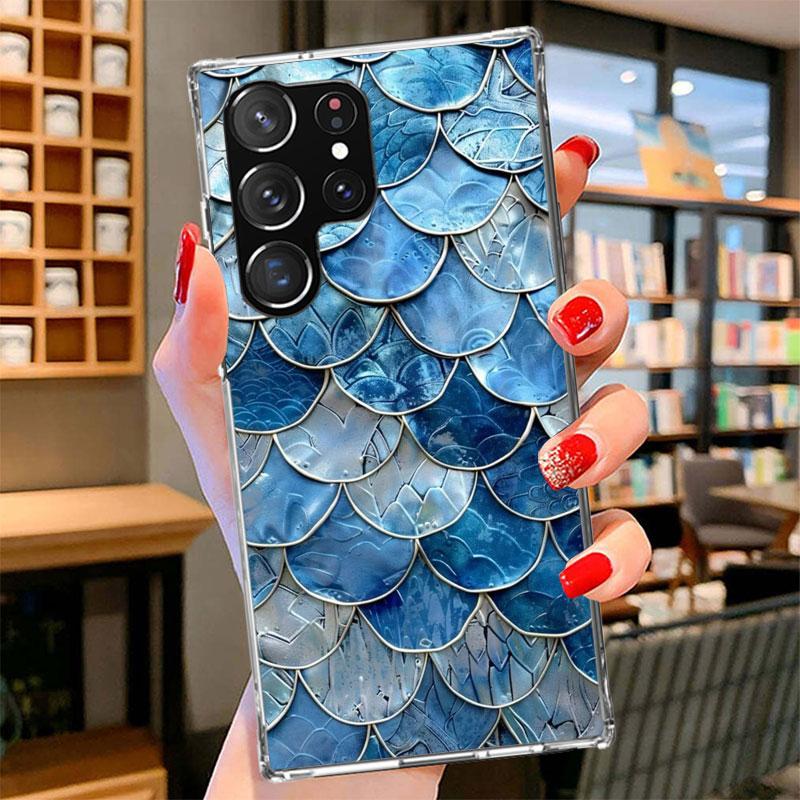 Fish Scale Pattern Mermaid Phone Case For Samsung Galaxy S26 S25 Edge S24 Ultra S23 S22 Plus S21 S20 FE Soft Fundas Shell Galaxy