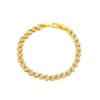 New European American Trendy Heart-Shaped Three-Diamond Double Clasp Zinc Alloy Chain Diamond-Studded Unisex Creative Niche