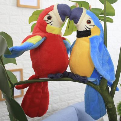 Sprechender Ara-Papagei, wiederholen Sie, was Sie sagen, Stofftier, Plüschtier, elektronische Aufzeichnung, animierter Vogel, sprechender Papagei, Plüschtier