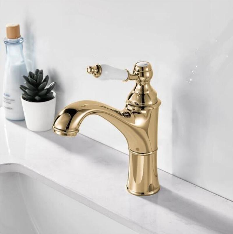 Rubinetto Lavabo Bagno Monoleva Caldo e Freddo Cromato Rubinetto Miscelatore Classico Rubinetto in Ottone Massiccio Rubinetto Lavabo Lavatorio