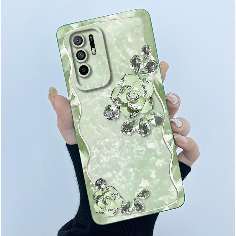 Funda For Oppo A94 5G CPH2211 Case Capa Simplicity Flower Soft Matte Silicone Bumper For Oppo Reno 5Z Reno5 Z 5 Z 5G Back Cover