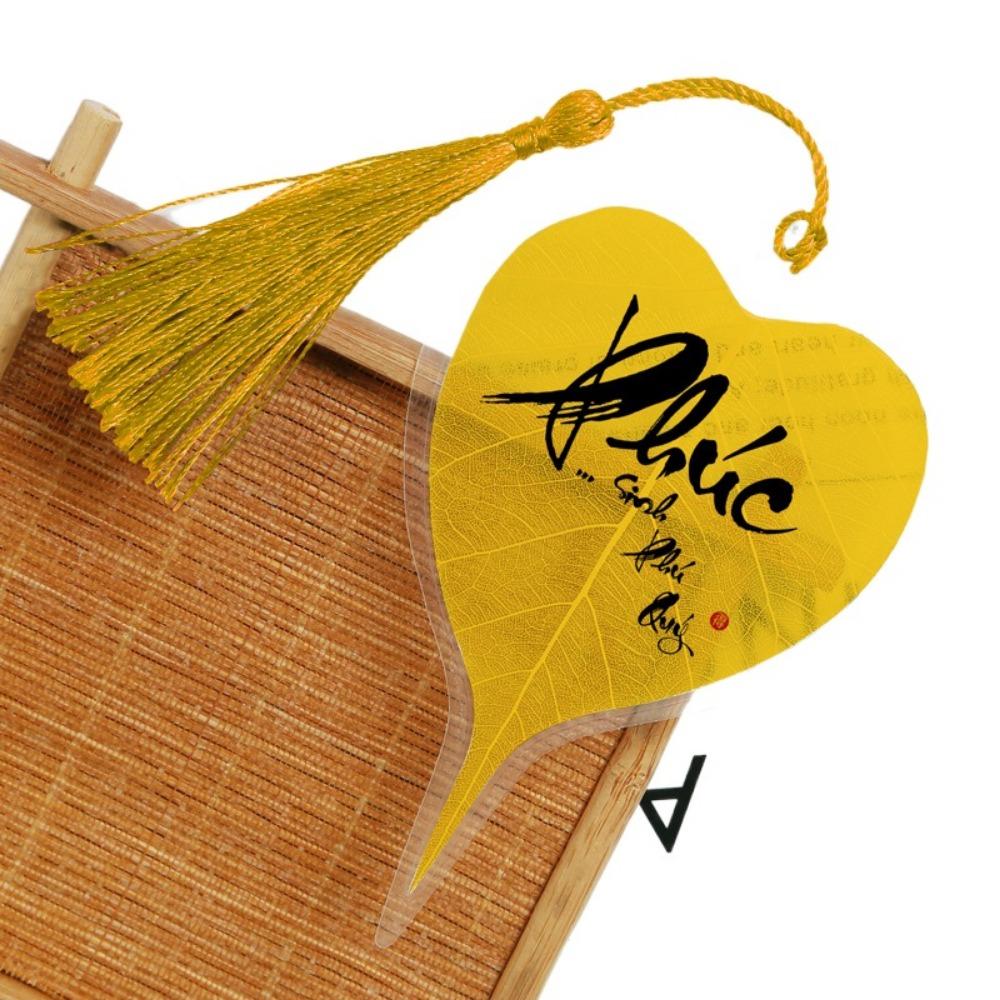 5Pcs With Words Bodhi Leaf Vein Bookmark DIY Bookmark Pendant Southeast Asian Bookmark  Office Style 8
