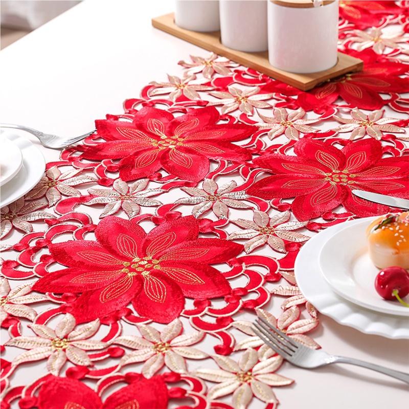 21PCS Christmas Printed Tablecloths Party Picnic Tablecloth Dining Table Decoration Christmas Embroidered Table Runners Table Linens for Home