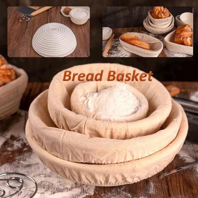 Round Bread Proofing Basket with Liner Dough Fermentation Basket Woven Fermentation Basket  Shaping