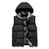 Men's Casual Solid Color Inner Camouflage, Cotton Thickened Windproof Vest, Men's Stand-up Collar Hooded Sleeveless Vest Jacket