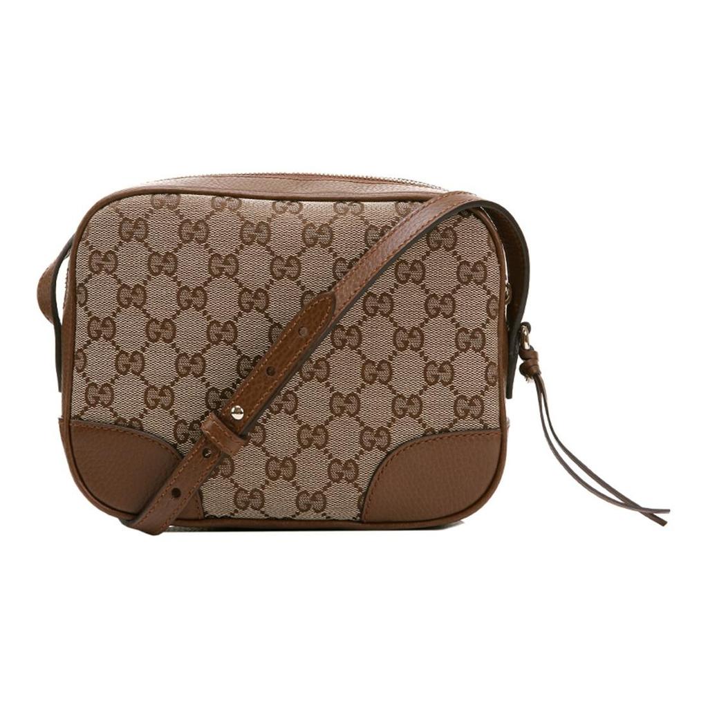 Gucci GG Supreme Canvas Brown Leather Mini Crossbody Camera Bag For Unisex Daily Use