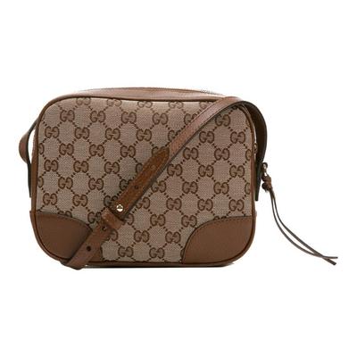 Gucci GG Supreme Canvas Braunes Leder Mini Crossbody Kamera Tasche Für Unisex Tägliche Nutzung
