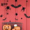 Battery Powered Night Light Halloween LED Wall Stickers, Glow-in-the-Dark Bat & Spider Decorations, Battery-Powered Hanging Ornaments Removable