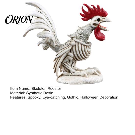 Halloween Skeleton Chicken Decor Rooster, Lifelike Decoration, Spooky Animal Funny Bone Figurine Statue for Desktop Yard Garden Outdoor Indoor