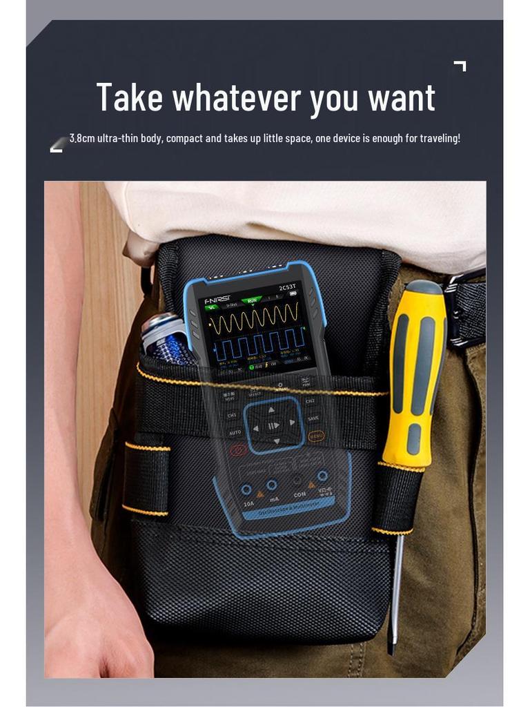 FNIRSI 2C53T Dual-Channel 50M Digital Oscilloscope Multimeter & Signal Generator 3-in-1