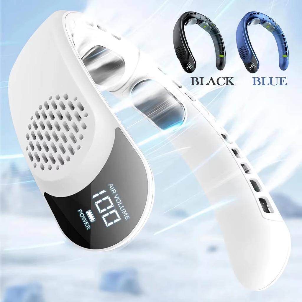 Ventilator pentru gât 4 Turbo Cooler pliabil pentru gât Baterie de 4000 mAh Ventilator portabil fără lame Ventilator reîncărcabil tip C cu 3 viteze