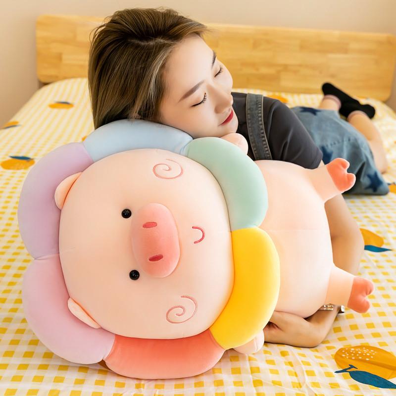 Pig Rainbow Plush Doll With Creative Design For Girls Bedroom Decor Gifts And